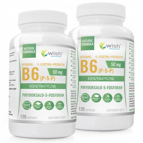 Vitamin B6 (P-5-P) 50mg + L-Leucin + Präbiotikum von WISH PHARMACEUTICAL®