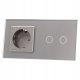 Doppel-Touch-Schalter, Unterputz Livolo silber VL-C702EU-64