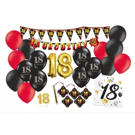  EIGHTEEN-Set zum 18. Geburtstag mit Ballonbanner