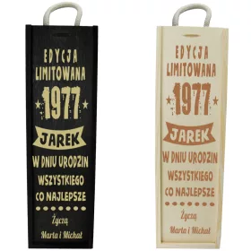    Weinkiste aus Holz zum Geburtstag, 40, 50, 60, mit Gravur, Geschenk für den Riesen-Geburtstag