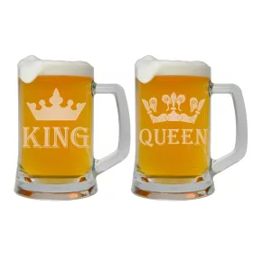  GRAVIERTE BIERKRÜGE FÜR PAARE, 2 STÜCK. 500 ml