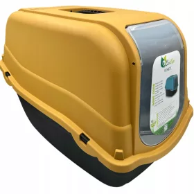    Innentoilette für Katzen ROMEO Toilette mit Filter 57X39X41 GELB-HONIG