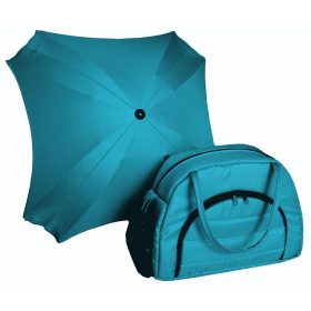    MAXI Kinderwagen-Organizer-Taschen-Set: Tasche + quadratischer Kinderwagen-Regenschirm