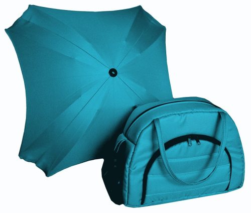  MAXI Kinderwagen-Organizer-Taschen-Set: Tasche + quadratischer Kinderwagen-Regenschirm