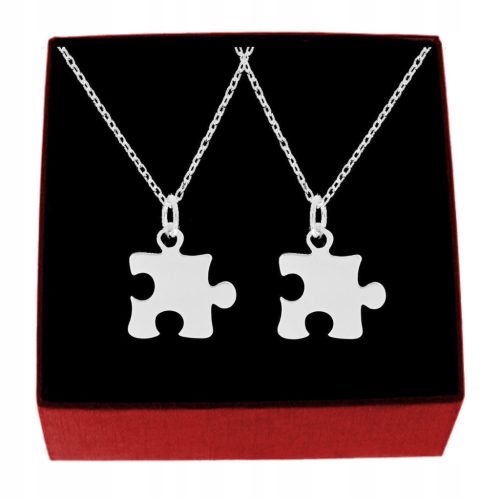  PUZZEL-FREUNDSCHAFTS-HALSKETTE SILBER 925 2ER-SET