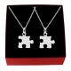  PUZZEL-FREUNDSCHAFTS-HALSKETTE SILBER 925 2ER-SET