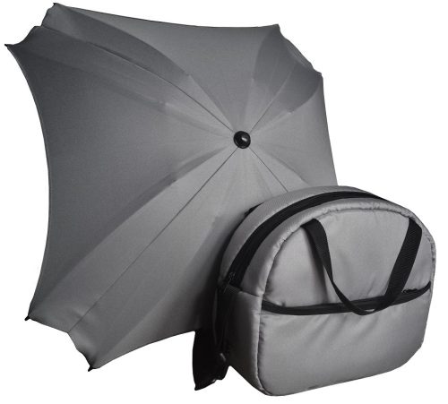  Kinderwagen-Taschen-Organizer-Set: Tasche + quadratischer Regenschirm für jedes Kinderwagen-Set