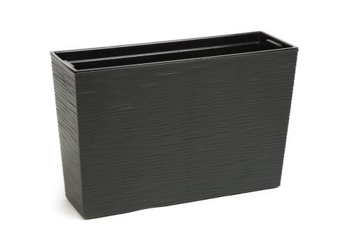  Lamela-Blumentopf 56 cm x 18,5 x 36,5 cm, Kunststoff in den Farben Grau und Silber