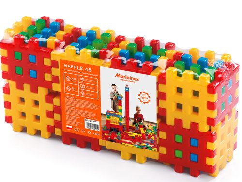  Marioinex Waffelblöcke 900260 Baublöcke Würfel 48 Stk.