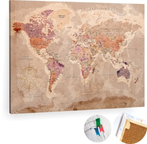 Bilder an der Wand Korktafel Bild Weltkarte von Europa 150x100cm