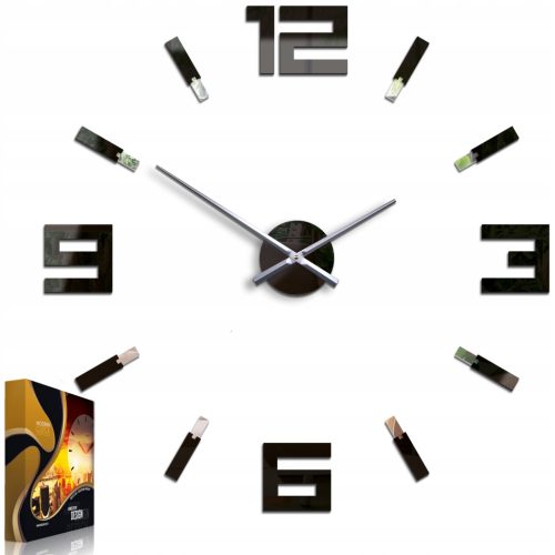  ModernClock Wanduhr schwarz 75cm