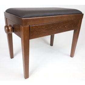  ETIUDA Couchtisch, dunkler Walnuss, braunes Leder, E-KALI