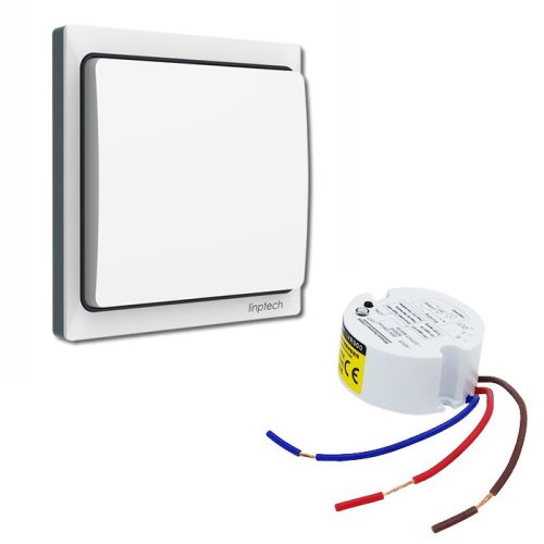 Linptech K4RW1 batterieloser Schalter mit weißem Empfänger