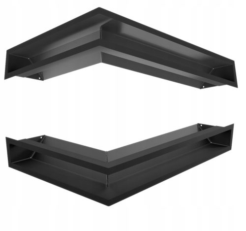 Schlankes Auslassgitter, Ecke rechts, 40x60x6 cm, schwarz