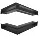 Schlankes Auslassgitter, Ecke rechts, 40x60x6 cm, schwarz