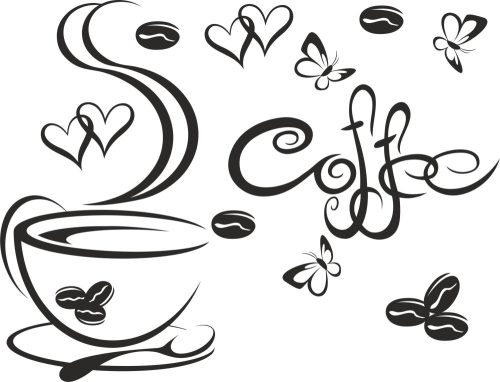  Küchenwandaufkleber Kaffee 100x50 cm