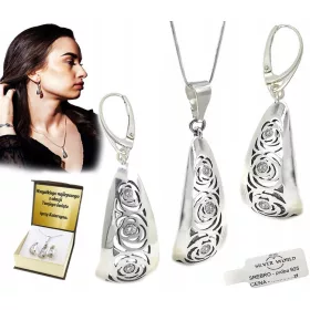  925-SILBER-SET mit SWAROVSKI-GRAVIERTEM Zirkonia
