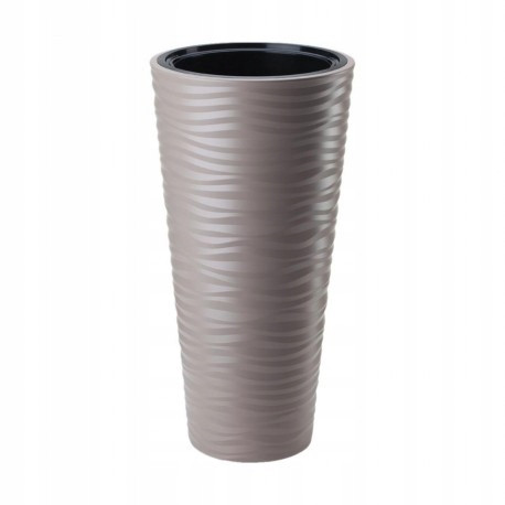 Form-Plastic Blumentopf 40 cm x 40 x 79 cm, Durchmesser 40 cm, Kunststofftöne in Braun und Beige