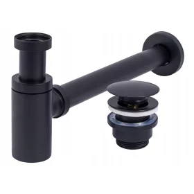  WASCHBECKEN SIPHON SCHWARZ SCHWARZ STECKER CLICK CLACK REA