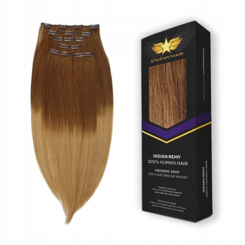  Natürliche mittelbraune Strähnen Star My Hair Clip in 55 cm
