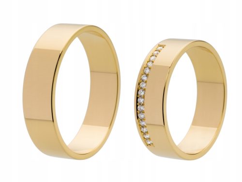  585 GOLD TRAURINGE mit 15 DIAMANTEN 0,15 ct