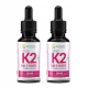 Natürliche Vitamin K2 MK-7 Tropfen 50µg aus Natto Forte, 2x 30ml - Vegan & GMO-frei