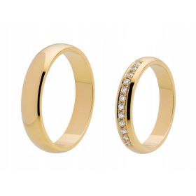  585 GOLD TRAURINGE mit 12 DIAMANTEN 0,18 ct