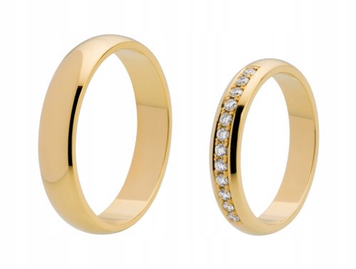  585 GOLD TRAURINGE mit 12 DIAMANTEN 0,18 ct