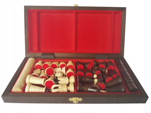  Schach + Dame aus Holz 2in1 Zimmerei und Drechseln K. Syc