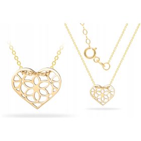  GOLD STERNE HALSKETTE HERZ OFFEN PROMI 585