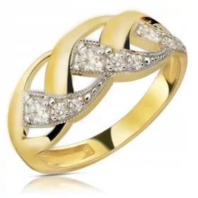  GOLD-VERLOBUNGSRING ZIRKONIA 333 8K r19