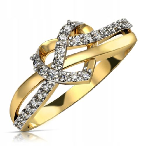  GOLD-VERLOBUNGSRING 333 8K ZIRKONIA r19
