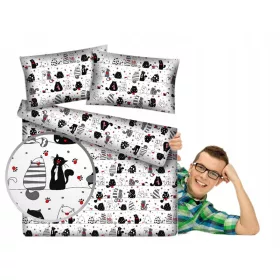   Hochwertige Bettwäsche-Set 160x200cm mit zwei Kissenbezügen 70x80 cm in Weiß-Rot