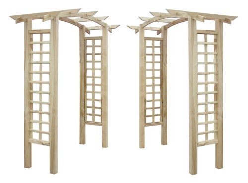 Pergolen - Pergola-Holz Pergola, gewölbte Pergola, Blumenständer, Gitterbogen, 210 cm + Keilor DRAGON-Handschuhe, Größe 9 – L, 1 Paar