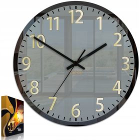  ModernClock Wanduhr, Schwarz, Grautöne, Gold, 30 cm
