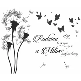  Wandtattoo Löwenzahn Schmetterlinge Zitat 200x300 cm