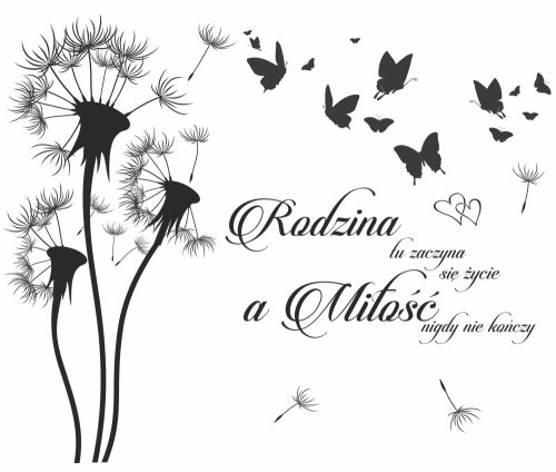  Wandtattoo Löwenzahn Schmetterlinge Zitat 200x300 cm