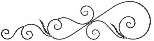 Geschmiedete Elemente für Tore und Zäune Eckrosette Logist System 13.073 33x127 cm