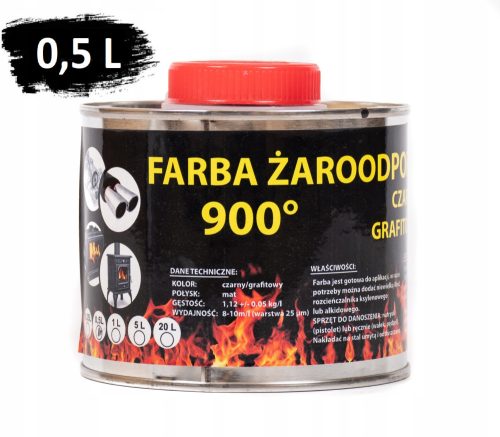 Hitzebeständige Farbe für Ofenschalldämpfer, Schornsteine, 0,65 kg