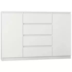  Mobene Moderne Kommode 140 x 40 x 98 cm mattweiß