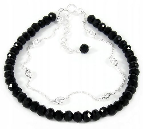  Armband mit Eve-Kristallen, 21 cm, schwarz
