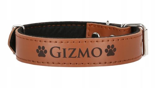  Hundehalsband aus Leder mit Gravur von Bruno Leatherworks, Größe XXL