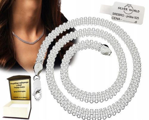  DAMEN-HALSKETTE AUS 925-SILBER, ELEGANTE ITALIENISCHE HALSKETTE + GRAVUR