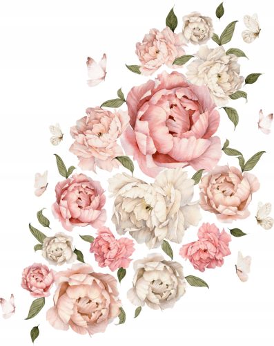  Wandaufkleber-Set Blumen Pfingstrosen 2 60x100