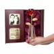  Rose als Geschenk zum Valentinstag, Fotovase mit Gravur