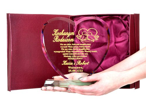  Glasherz mit Gravur als Geschenk zum Muttertag