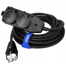  Hilark-Verlängerungskabel, Garten, 5 m, 4 Stück, schwarz