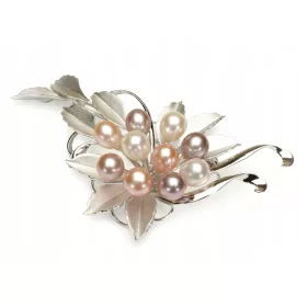  PERLENSTRAUß - SCHillernde SILBERBROSCHE