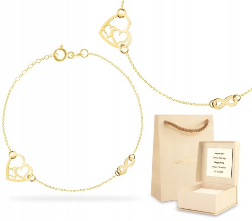  GOLD HERZ INFINITY ARMBAND 333 GRAVUR