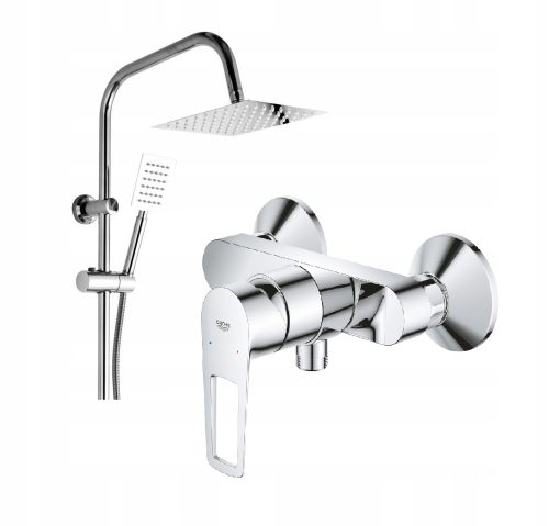 Gamma ZN1 Aufputz-Duschset + Grohe BauLoop Chrom-Duscharmatur